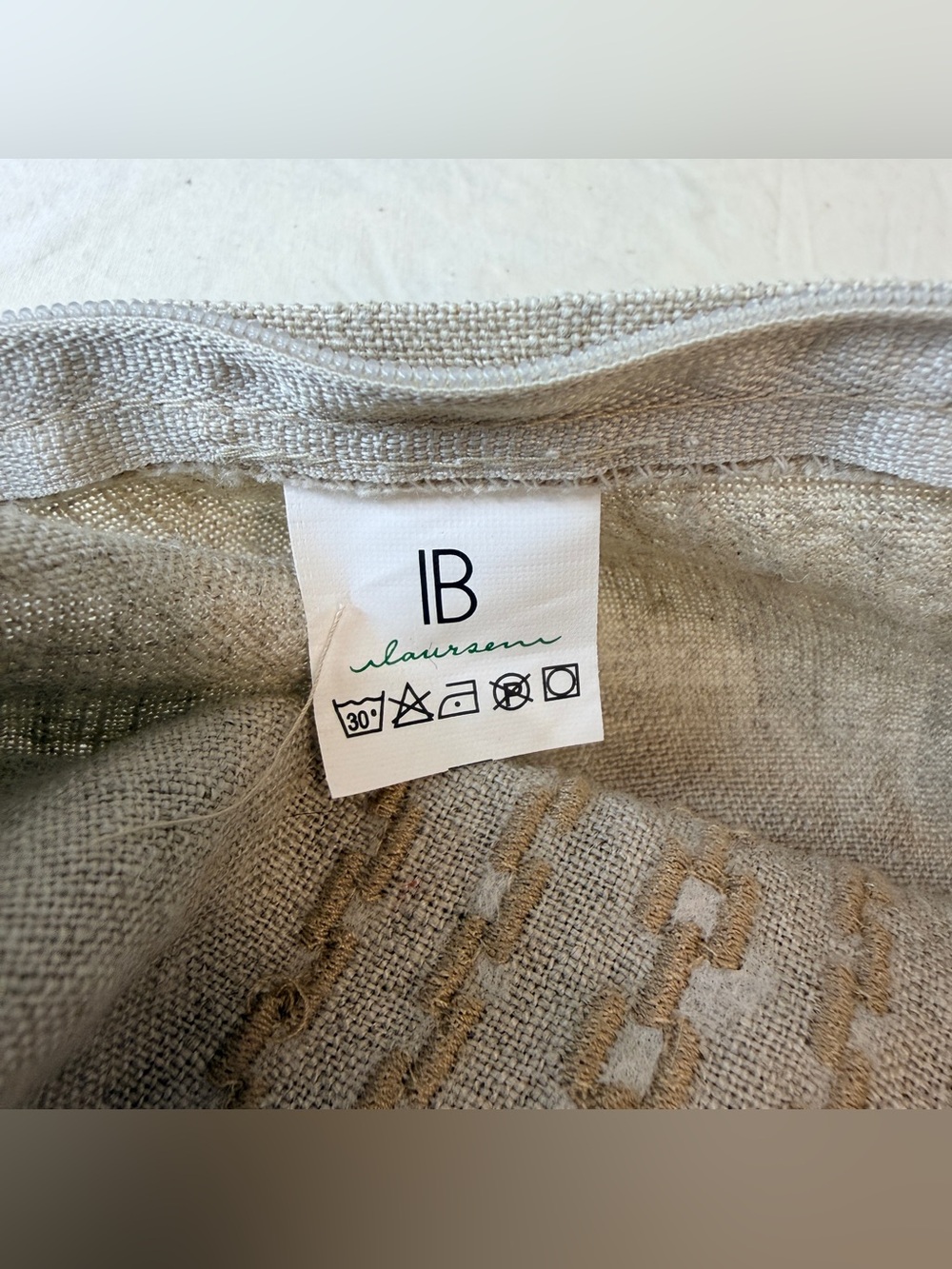 Ib Laursen Danish Embroidered Lumbar Pillow 40x60cm Feather Insert Nordic Norlii - Picture 12 of 14